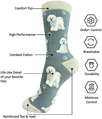 E & S Imports Pet Lover Socks Bichon Dog, Unisex, One Size Fits Most