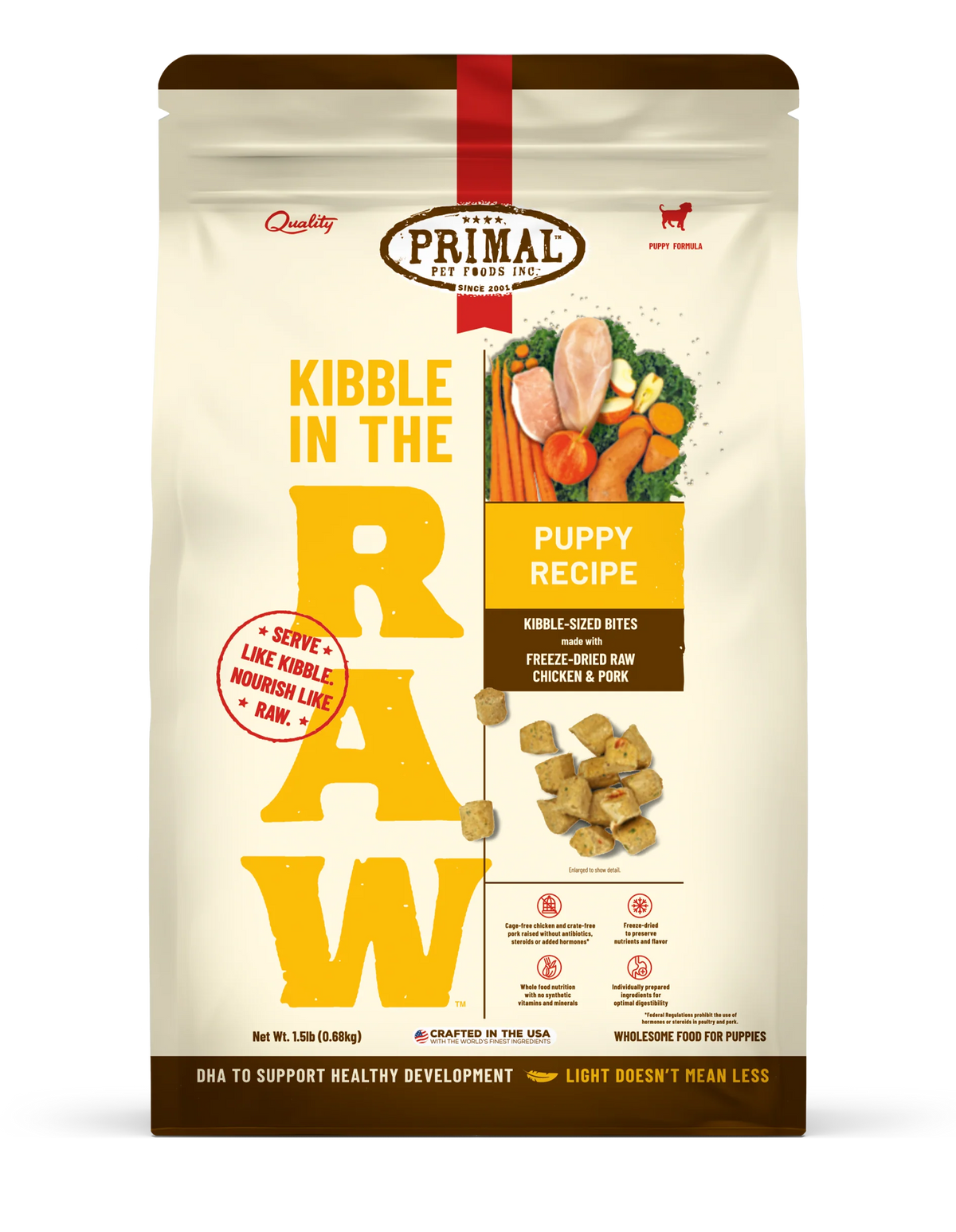 Primal Kibble in the Raw Puppy Recipe Dog Food