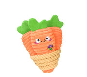 Hugsmart Spring Carrot Bunch Plush Dog Toy 8.5 in