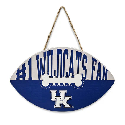 Pets First Kentucky Wildcats Football Shaped Sign