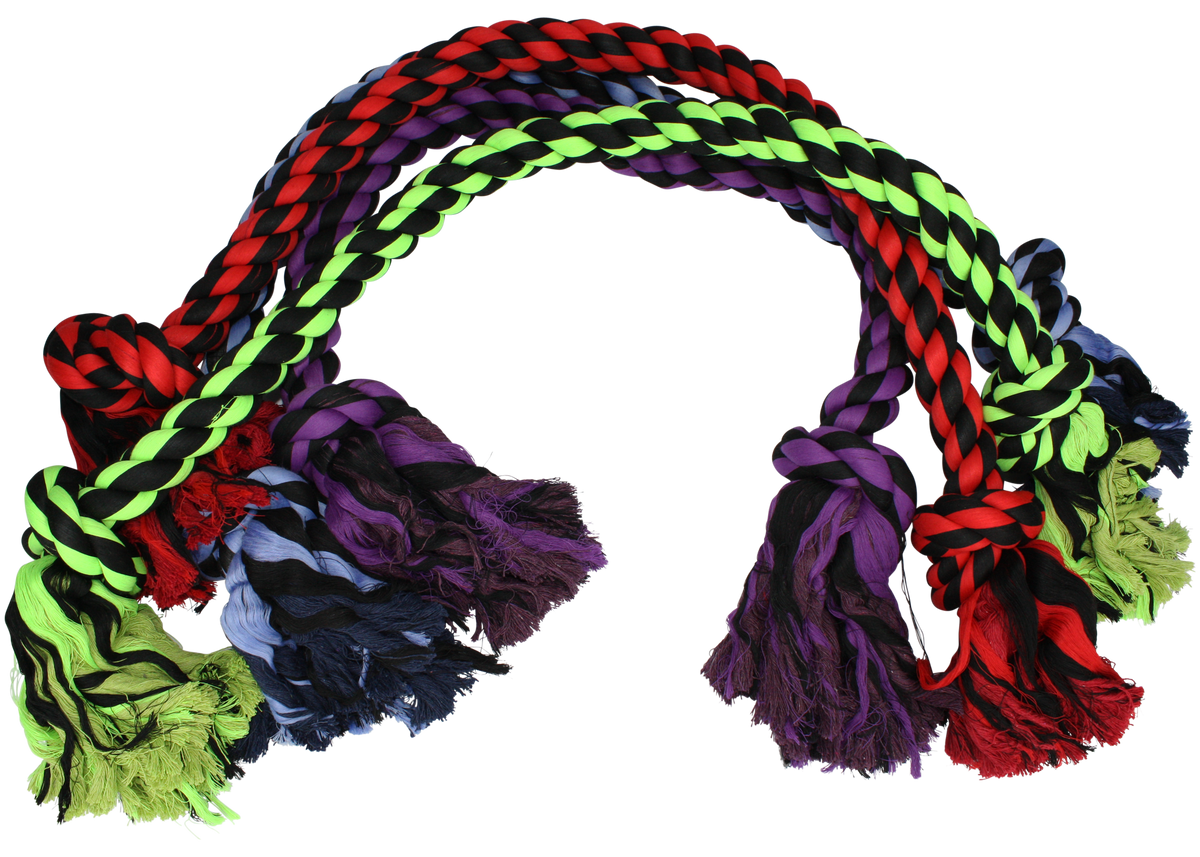 Incredipet Jumbo 2-Knot Rope Dog Toy, Assorted 48 in