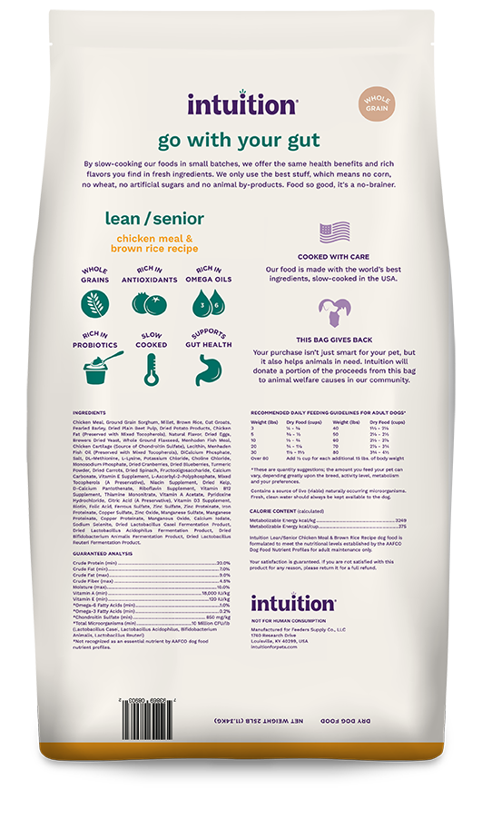 Intuition Lean/Senior Chicken Meal & Brown Rice Recipe Adult Dry Dog Food