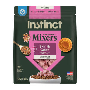 Instinct Raw Boost Mixers Skin & Coat Health Recipe Frozen Raw Dog Food Topper  1.25 lb