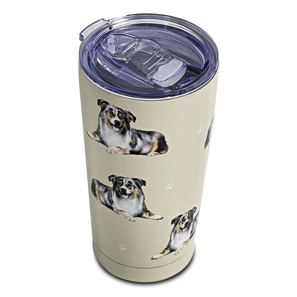 E & S Imports Serengeti Australian Shepherd Stainless Steel, Vacuum Insulated Tumbler with Spill Proof Lid 20 oz
