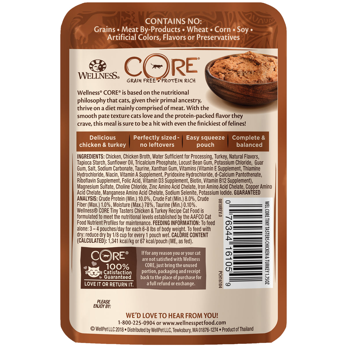 Wellness CORE Tiny Tasters Grain-Free Chicken & Turkey Pate Wet Cat Food