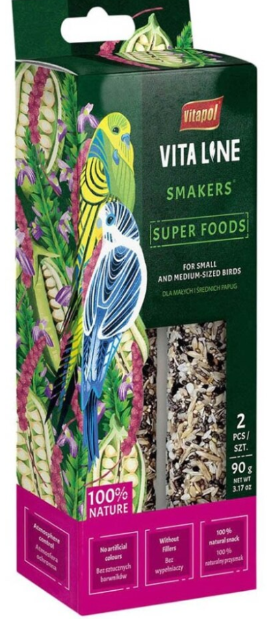 A&E Vitapol Vitaline Smakers Super Foods for Small/Medium Birds 2 pk