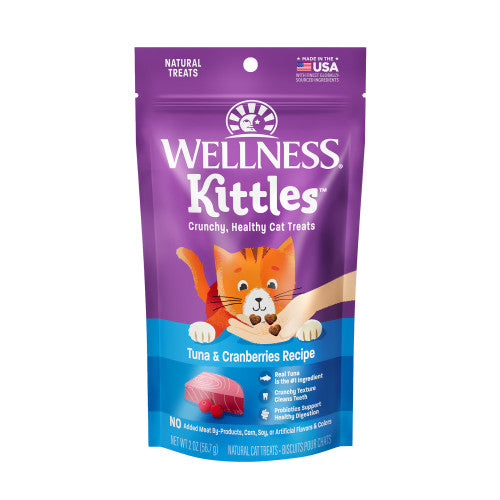 Wellness Kittles Grain-Free Tuna & Cranberries Recipe Crunchy Cat Treats 2 oz
