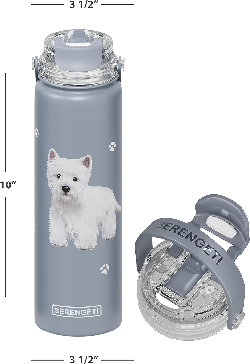 E & S Imports Serengeti Westie Stainless Steel Water Bottle 24 oz
