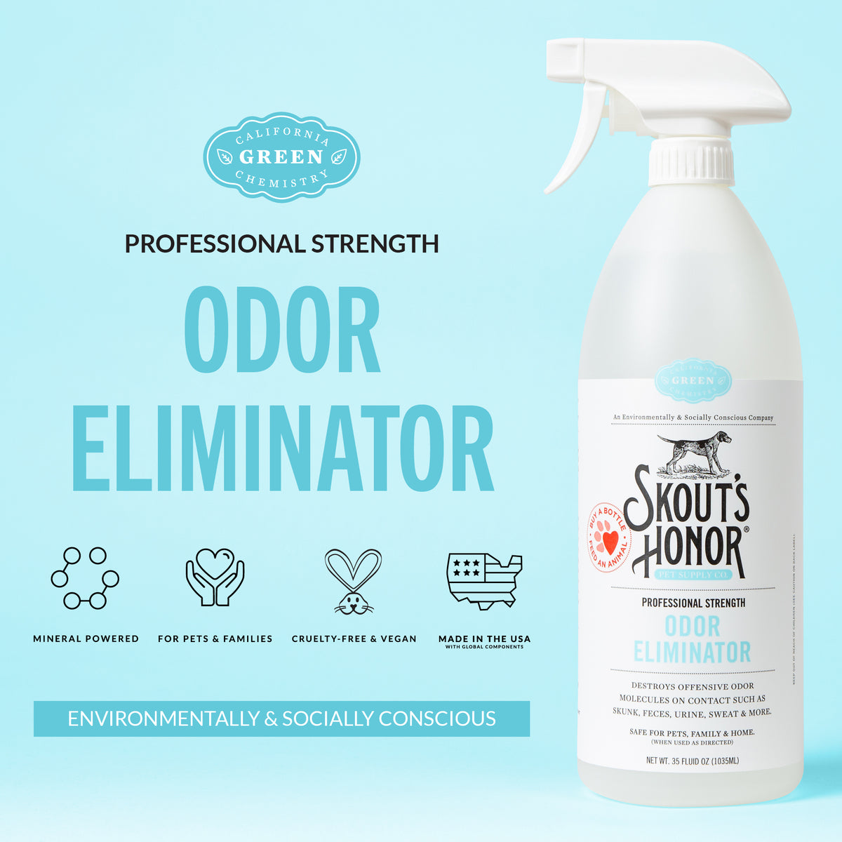Skout's Honor Professional Strength Pet Odor Eliminator Spray 35 oz