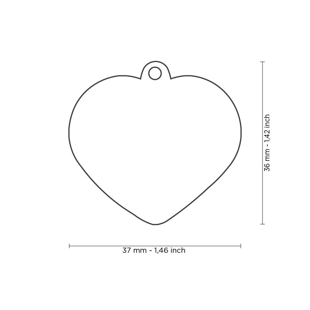 Myfamily Basic Handmade Big Lilac Heart Pet Identification Tag