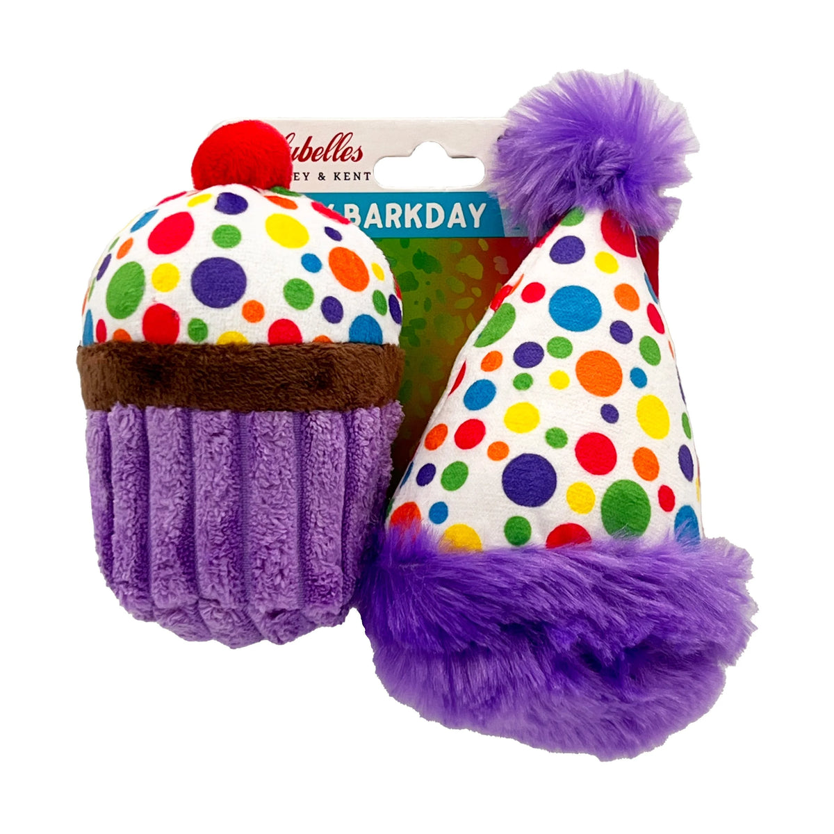 Huxley & Kent Tiny Tuff It's My Barkday Plush Dog Toy Set 2 pk