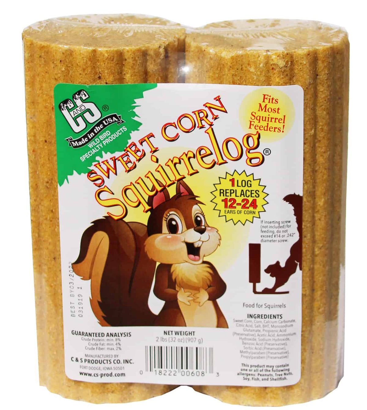 C & S Sweet Corn Squirrelog 2 pk