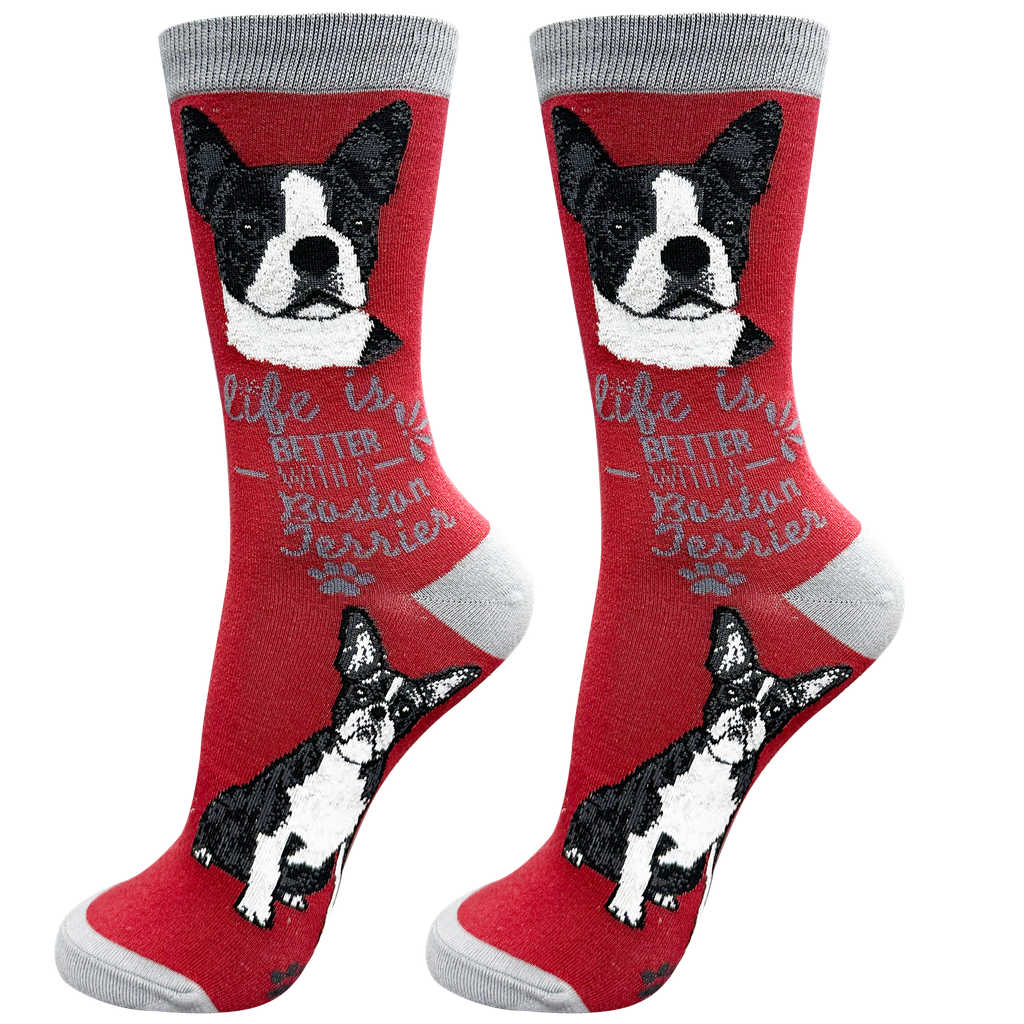 E & S Imports Life is Better With a Boston Terrier Socks