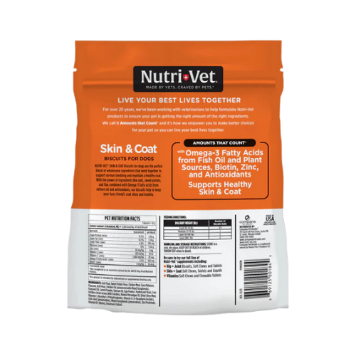 Nutri-vet Skin and Coat Functional Biscuits for Dogs 16 oz