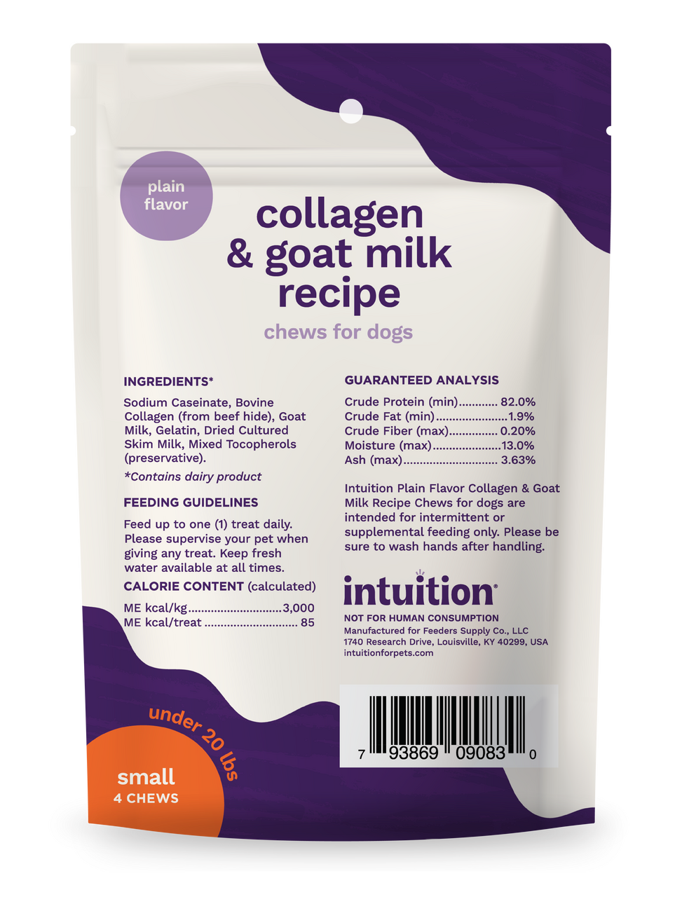 Intuition Collagen & Goat Milk Recipe Original Flavor Chews for Small Dogs 4 ct