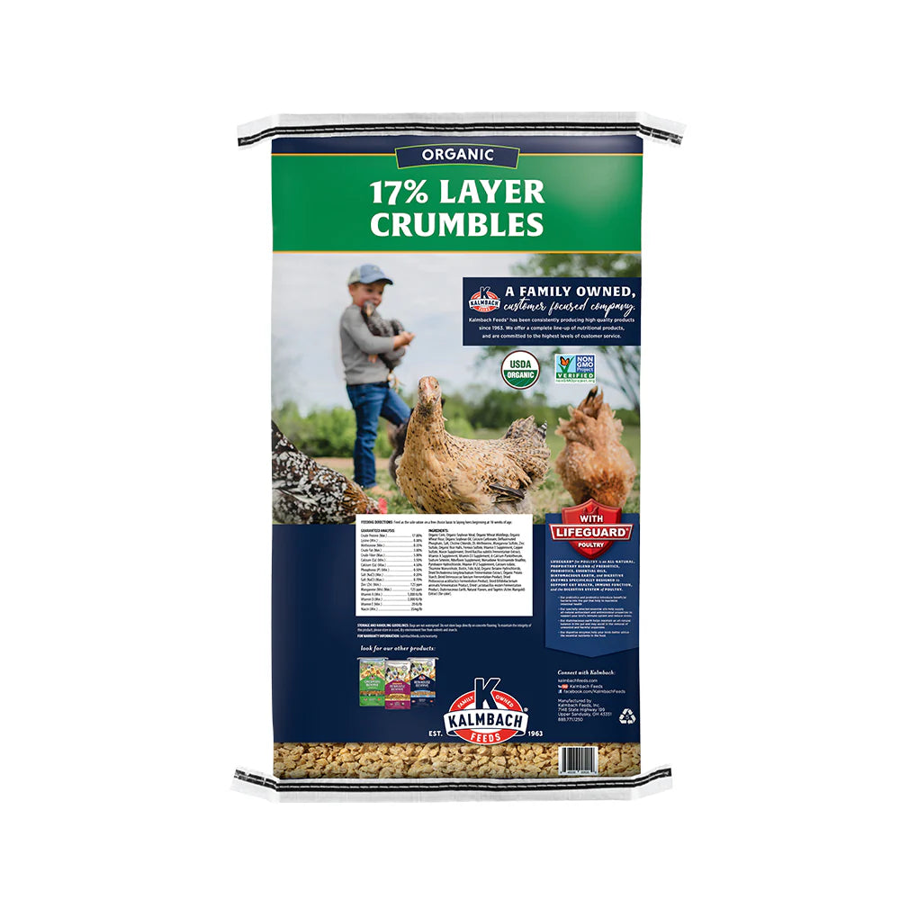 Kalmbach Feeds Organic 17% Layer Crumbles Chicken Feed 35 lb
