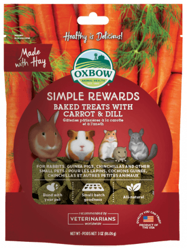 Oxbow Animal Health Simple Rewards Baked Hay, Carrot & Dill Treats 3 oz