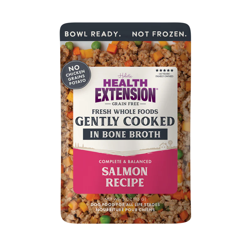 Health Extension Whole Foods Gently Cooked in Bone Broth Grain Free Salmon Recipe Dog Food