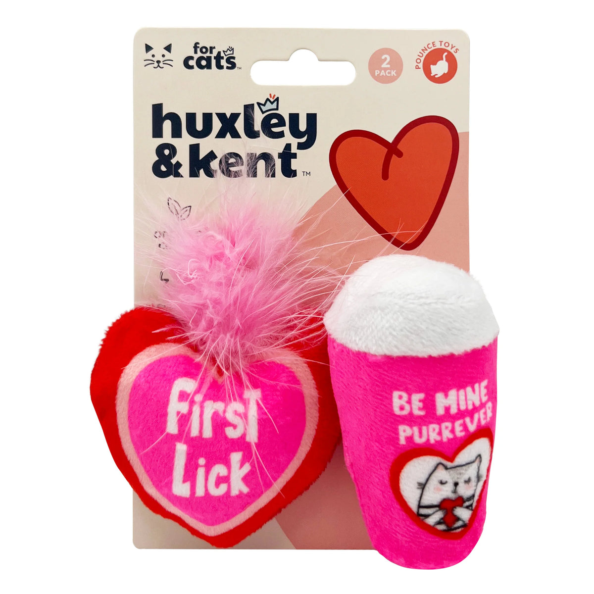 Huxley & Kent Valentine's Day First Lick & Be Mine Coffee Cat Toys 2 pk