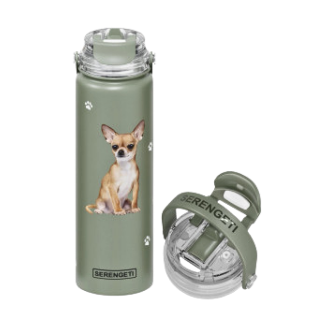 E & S Imports Serengeti Chihuahua Stainless Steel Water Bottle 24 oz