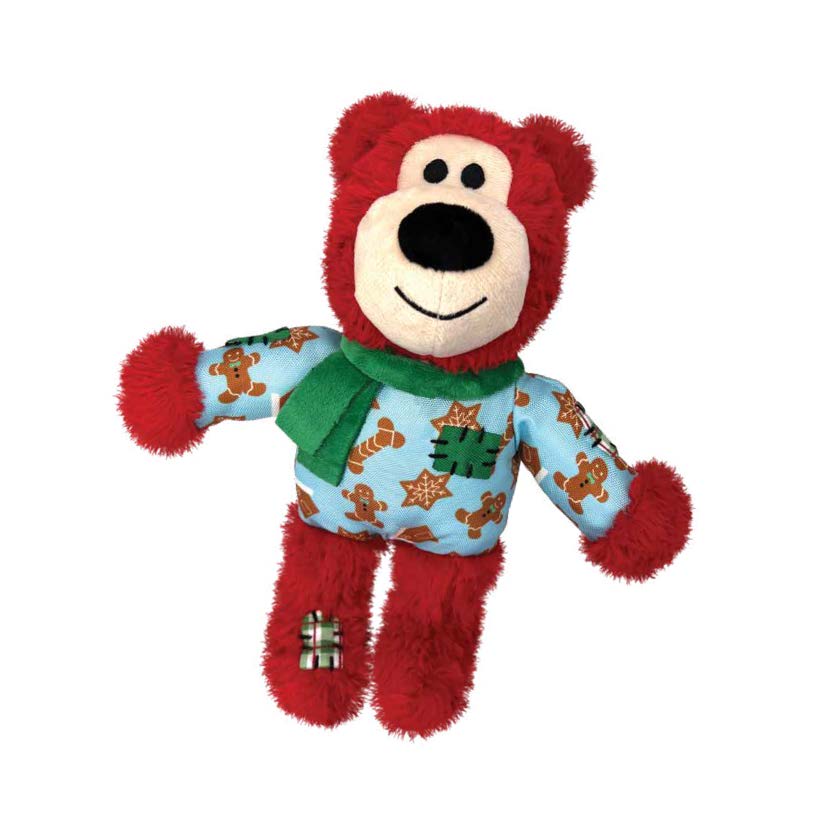 Kong Holiday Wild Knots Bear Plush Dog Toy, Assorted 9 in
