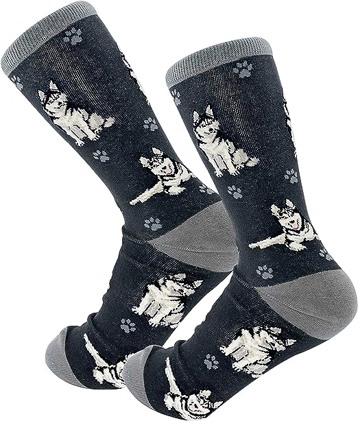E & S Imports Pet Lover Socks Siberian Husky Dog, Unisex, One Size Fits Most