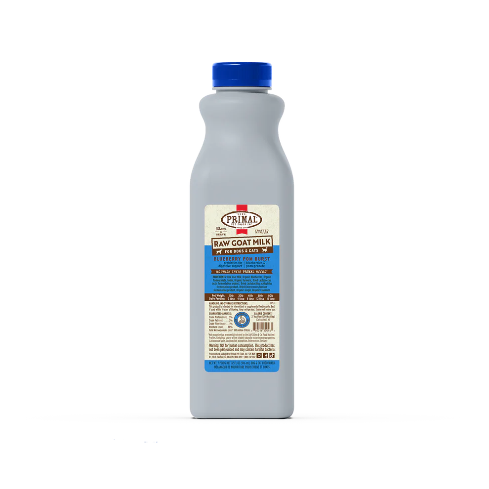 Primal Blueberry Pom Burst Frozen Raw Goat Milk 32 oz