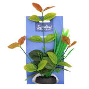 Incredipet Plastic Cryptocarya Aquarium Plant, Red & Green 8 in