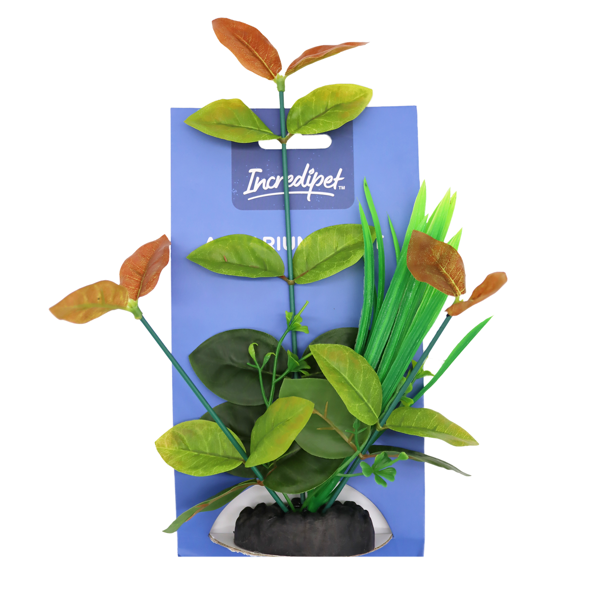 Incredipet Plastic Cryptocarya Aquarium Plant, Red & Green 8 in