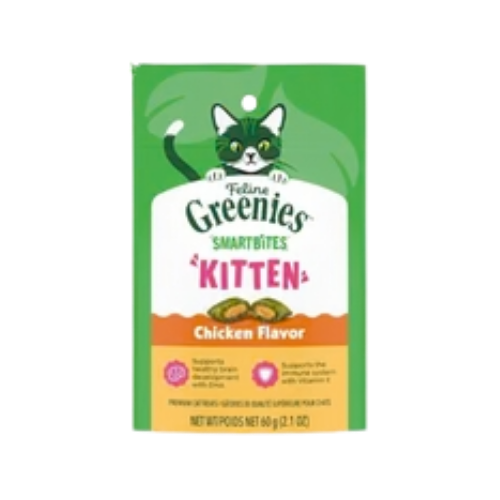 Greenies Smartbites Chicken Flavor Healthy Kitten Treats 2.1 oz