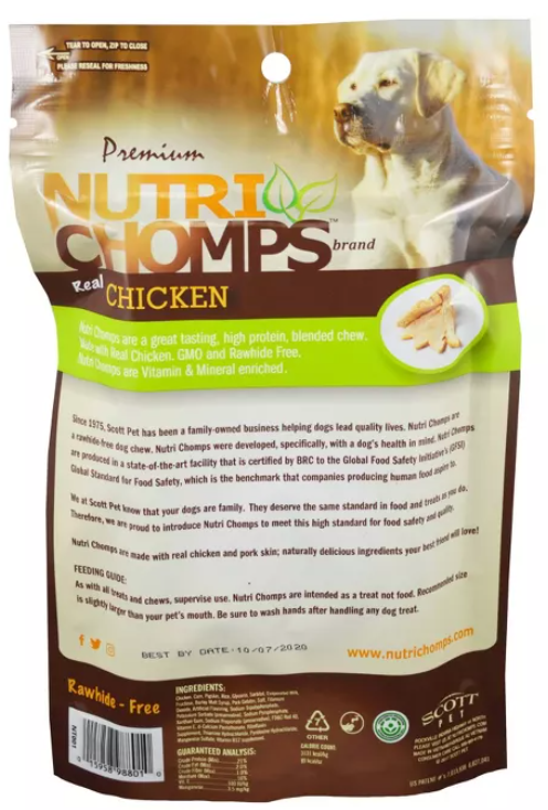 Scott Pet Premium Nutri Chomps Chicken Twists With Flavor Wrap Dog Treats 4 ct
