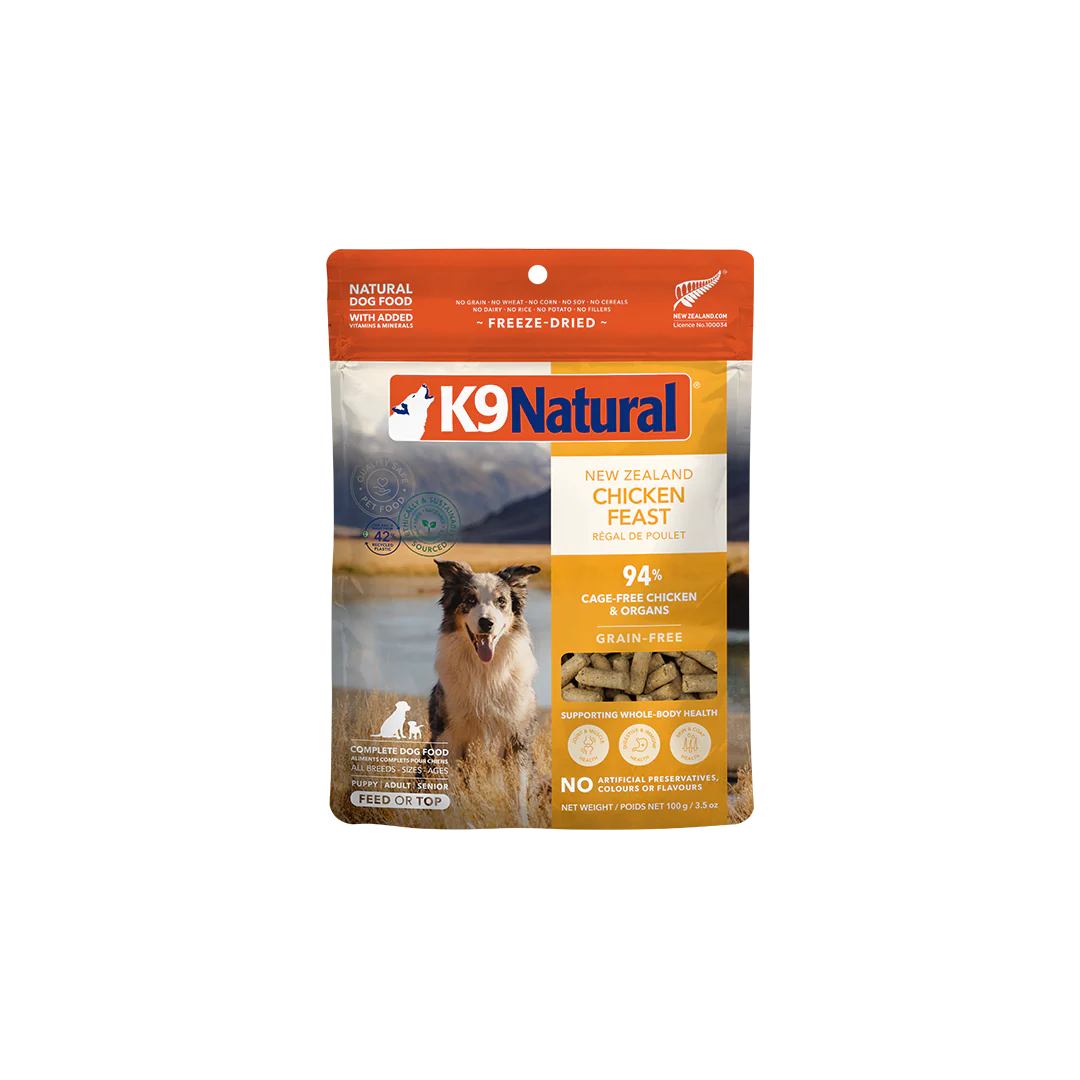 Natural Pet Food K9 Natural New Zealand Chicken Feast Freeze-Dried Dog Food Topper 3.5 oz