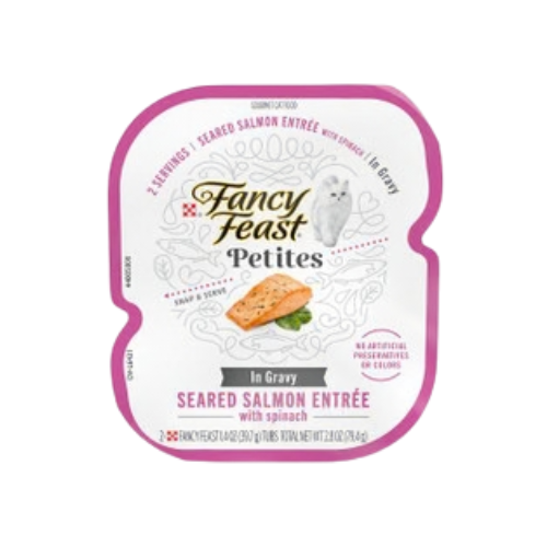 Fancy Feast Petites Seared Salmon Entree with Spinach in Gravy Wet Cat Food
