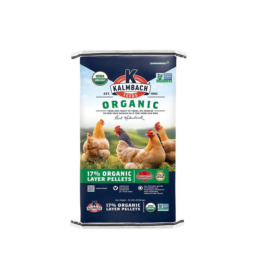 Kalmbach Feeds Organic 17% Layer Pellets Chicken Feed 35 lb