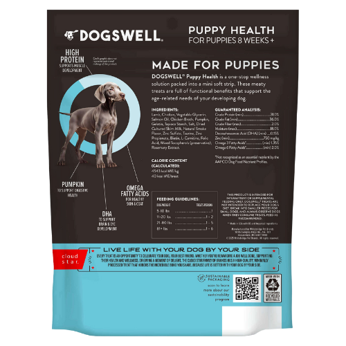 Dogswell Puppy Health Mini Soft Strip Dog Treats, Lamb Recipe 10 oz