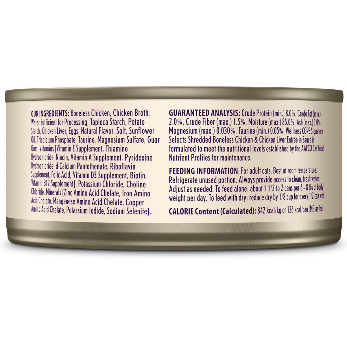 Wellness CORE Signature Selects Shredded Boneless Chicken & Chicken Liver Entrée in Sauce Canned Cat Food
