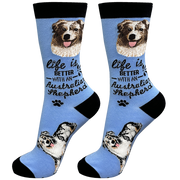 E & S Imports Life is Better With an Australian Shepherd Socks