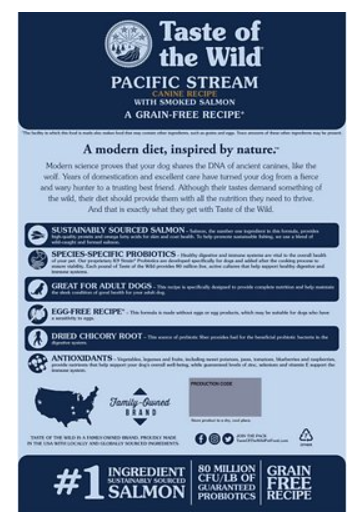 Taste Of The Wild Pacific Stream Puppy Recipe Grain-Free Dry Dog Food 14 lb