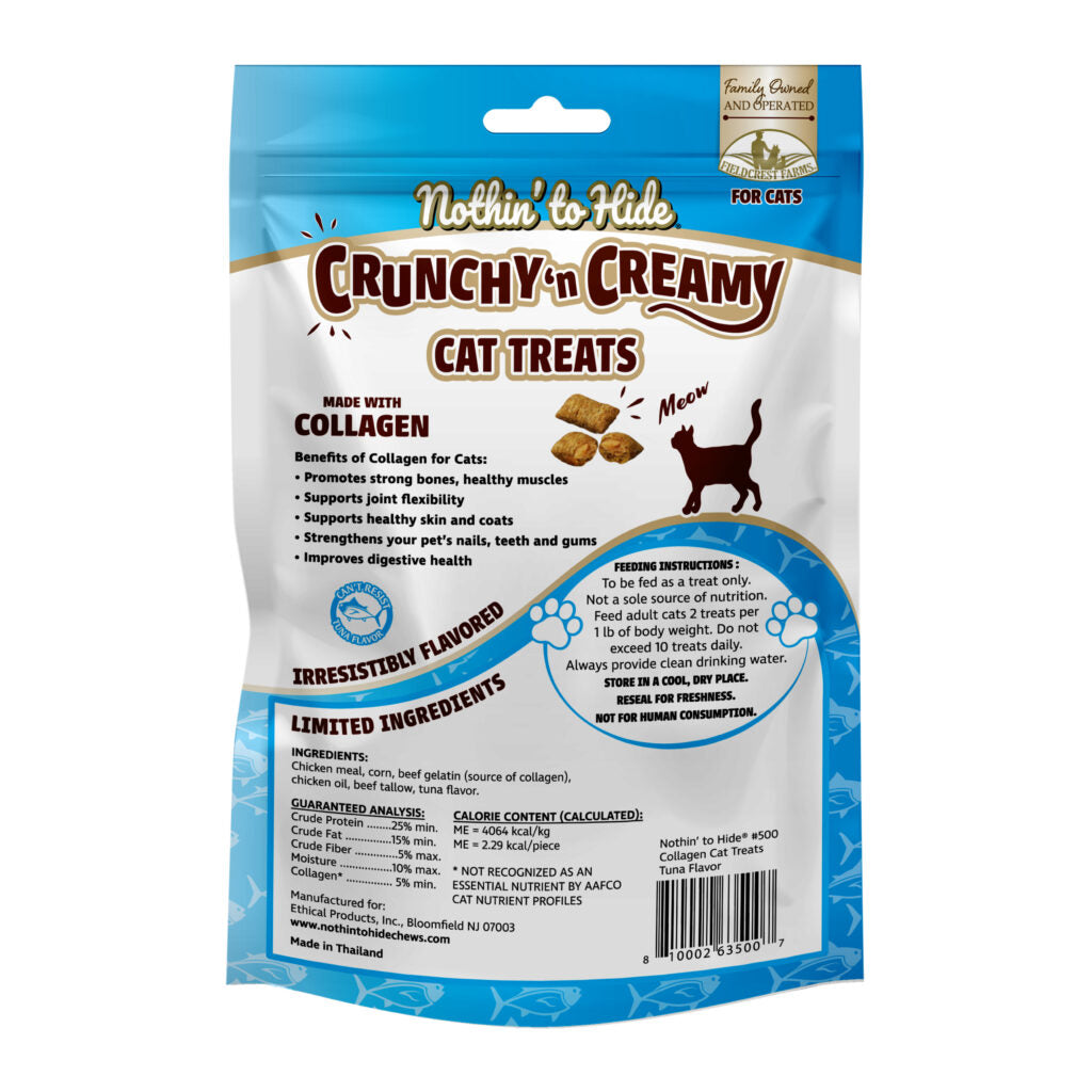 Nothin' To Hide Crunchy & Creamy Tuna Flavor & Collagen Cat Treats 3 oz