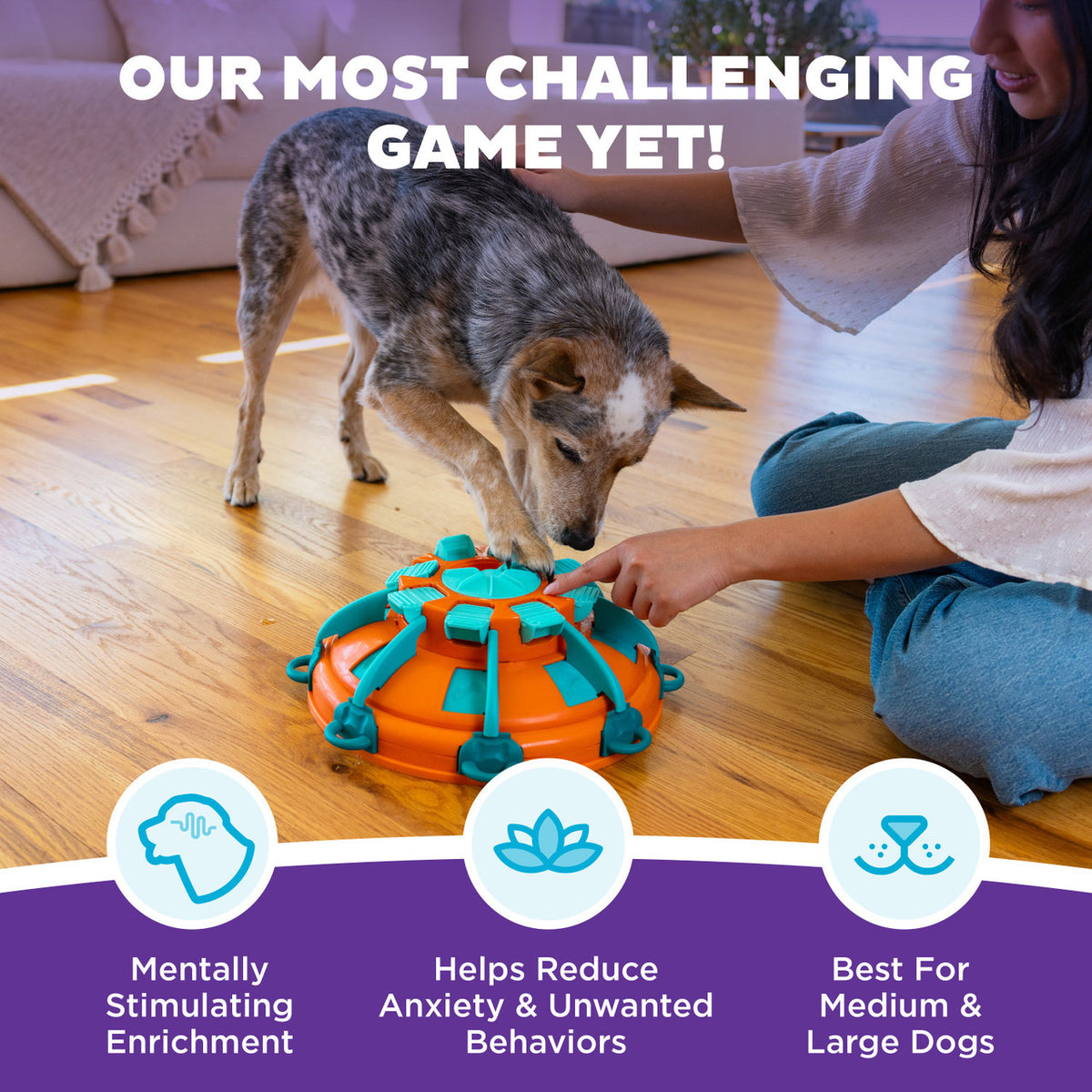 Outward Hound Tower of Treats Think N' Thrive Puzzle Enrichment Dog Toy