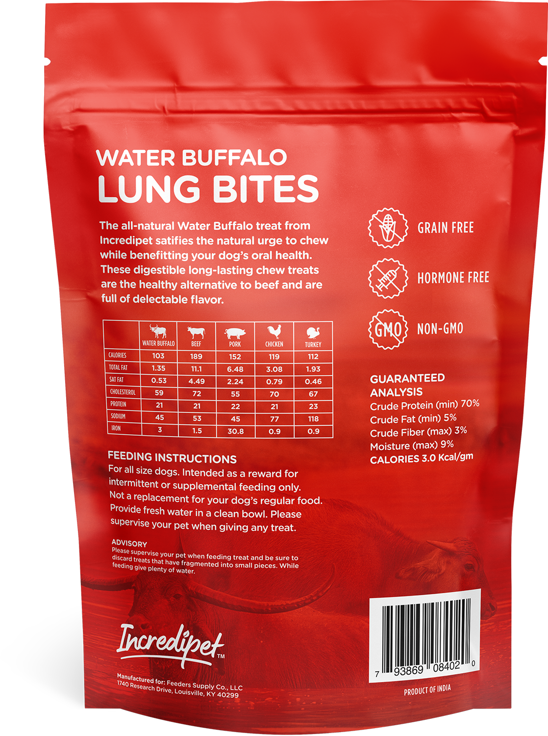 Incredipet Buffalo Lung Bites Dog Treats 70 gm