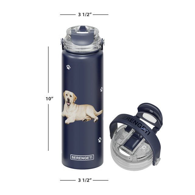 E & S Imports Serengeti Yellow Labrador Stainless Steel Water Bottle 24 oz