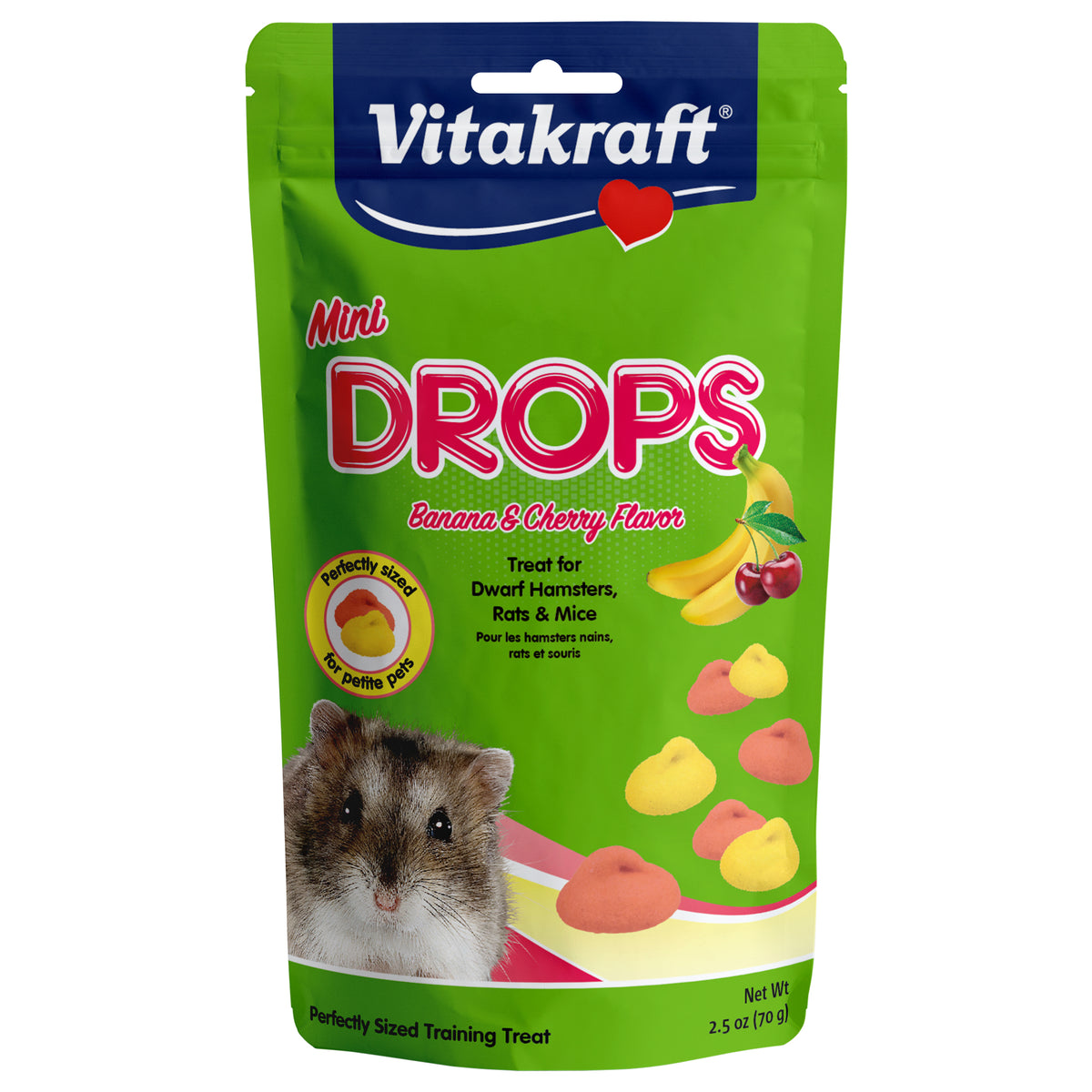 Vitakraft Drops Mini Banana & Cherry Flavor Small Animal Treats 2.5 oz