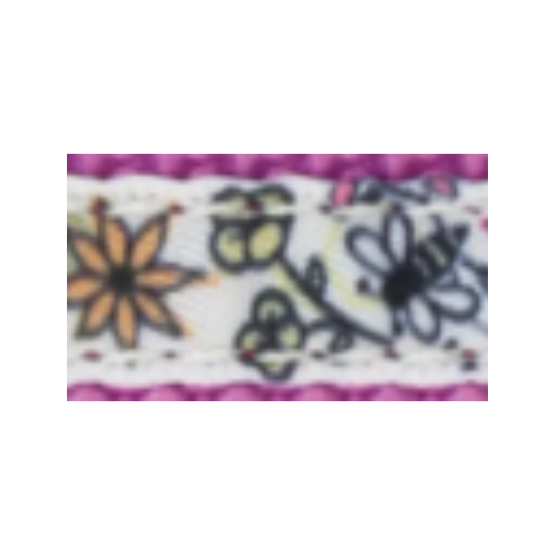 Coastal Pet Products Li'l Pals Charming Ribbon Overlay Dog Leash-Li'l Bumble Bees 3/8 in x 6 ft
