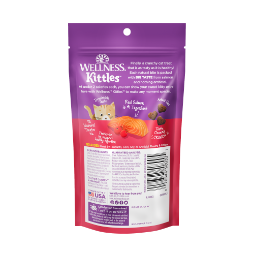 Wellness Kittles Grain-Free Salmon & Cranberries Recipe Crunchy Cat Treats 2 oz