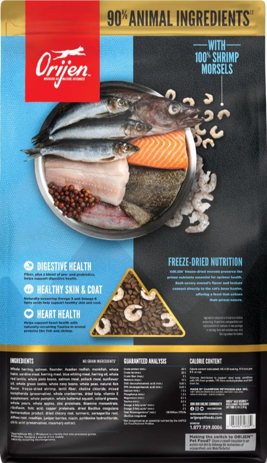 Orijen Wild Reserve Wild Caught Fish Recipe with Shrimp Morsels Dry Cat Food 6.5 lb