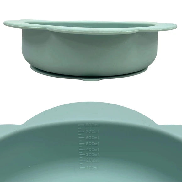 Kole Imports Light Green Silicone Floral Shaped Pet Food and Water Bowl