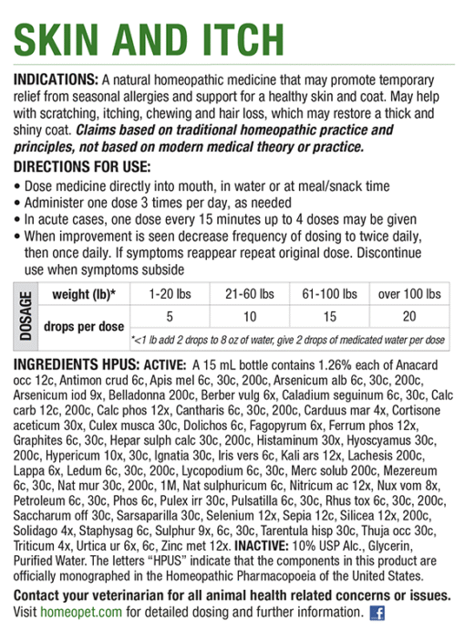 Homeopet Skin & Itch Multispecies Formula