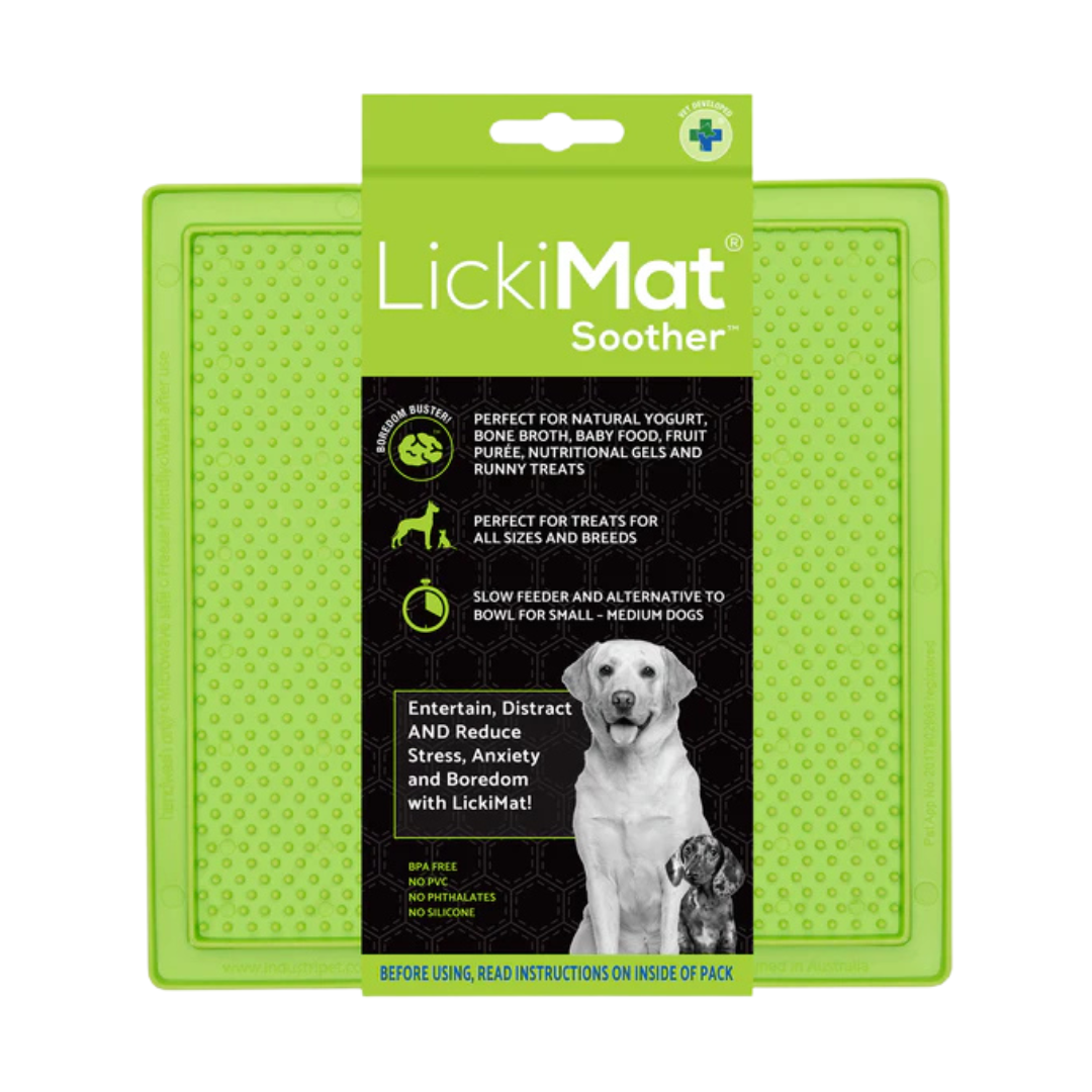 Lickimat Green Classic Soother Mat Dog Slow Feeder