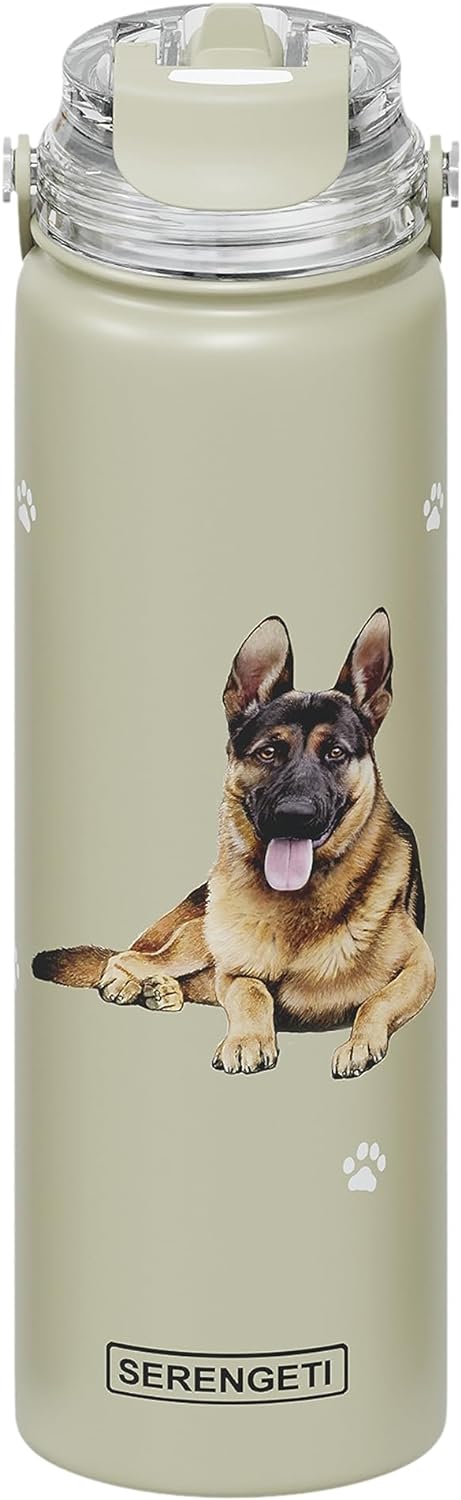 E & S Imports Serengeti German Shepherd Stainless Steel Water Bottle 24 oz